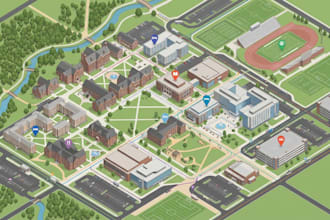 design campus maps, school maps, university maps and wayfinding maps