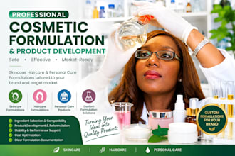 cosmetic formulation chemist for skincare, haircare and beauty products