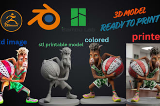 convert your 2d image sketch  photo to 3d printable stl 3mf file