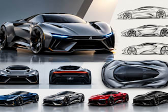 create concept car designs, vehicle concept and automative illustrations