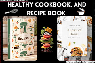 create healthy cookbook recipe book, meal plan, restaurant menu