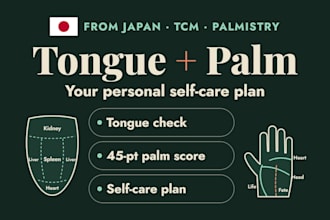 do a tcm tongue analysis and palm reading with a self care plan