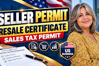 get US seller permit, resale certificate and sales tax permit for llc