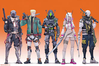 design cyberpunk character, original character design