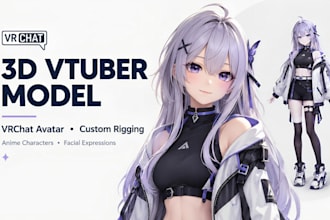 create a 3d vtuber model for vrchat with rigging
