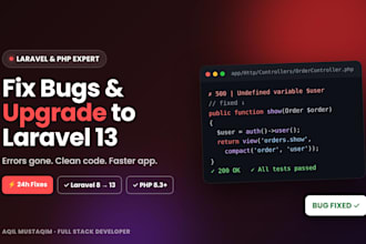 fix bugs, errors and upgrade your laravel app to laravel 13