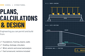 be civil and structural engineer for plans calculations and structural design