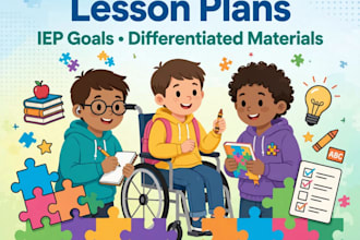 create special needs lesson plans, iep goals, and adapted math materials