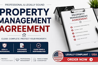 draft a professional property management agreement and contact