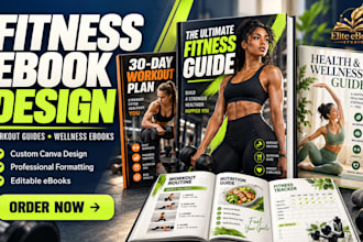 write fitness ebook, workout guide, health ebook, ebook design, canva ebook