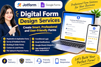 create professional jotform and google forms with automation