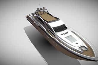 do 3d custom yacht modelling, catarman, boat exterior design rendering
