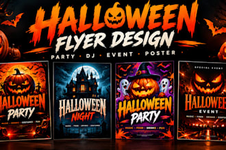 halloween flyer, halloween flyer design, halloween poster and spooky party flyer