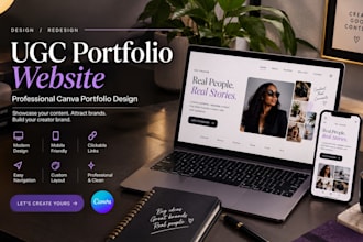 design and redesign a professional canva ugc portfolio website
