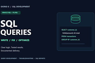 write fix and optimize oracle sql queries and pl sql procedures