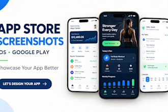design app store screenshots for ios and google play