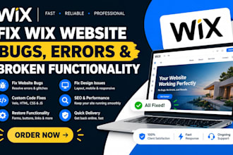 fix wix website bugs, wix errors and broken functionality