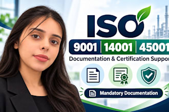 provide iso 9001 iso 14001 iso 45001 documentation and certification
