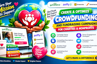 set up gofundme, zeffy, givebutter crowdfunding and nonprofit donation campaigns