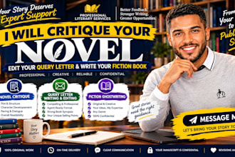 critique your novel, edit your query letter, and write your fiction book