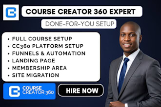 setup course creator 360 cc360 online community fix landing page sales funnel