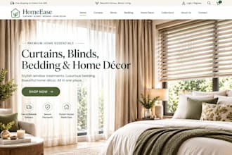 design curtain shopify window blinds beddings store home decor website