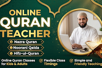 teach quran with hifz, nazira and islamic studies
