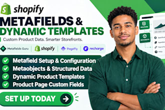 set up shopify metafields metaobjects dynamic templates variants dynamic content