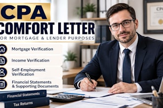prepare CPA comfort letter self employment income verification payoneer opening