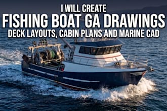 create fishing boat ga drawings deck layouts cabin plans and marine cad