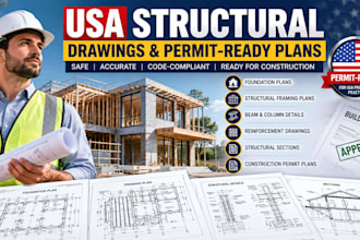 draw structural plans, construction permit drawings, foundation plans for permit