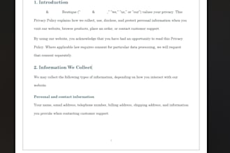 draft a privacy policy and terms and conditions for your website