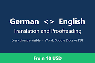 translate german to english or english to german and proofread it