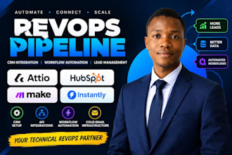 build an automated revops pipeline using attio hubspot make and instantly