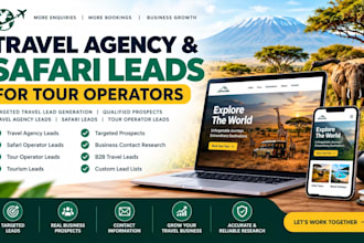 generate travel agency leads, safari leads, tour operator leads and tourism lead