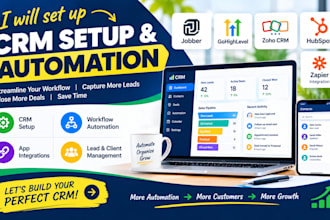 set up jobber hubspot gohighlevel CRM workflows and zapier integrations
