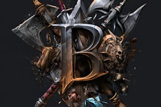 draw a detailed fantasy logo illustration