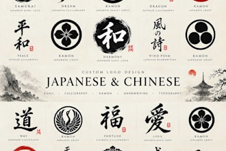 design japanese kanji chinese kamon calligraphy logo, handwriting typography