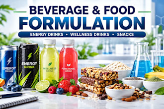 develop beverage formulations, energy drinks, wellness drinks and snack recipes