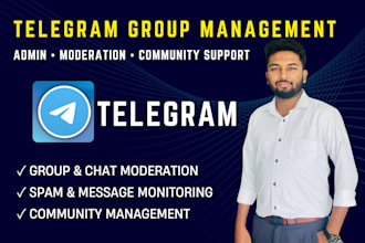 be your telegram group admin and community moderator