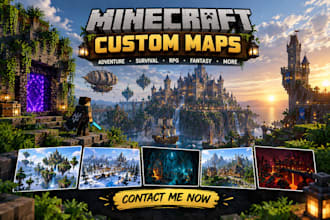 create a custom minecraft map, adventure rpg, world, terrain, modpack minecraft