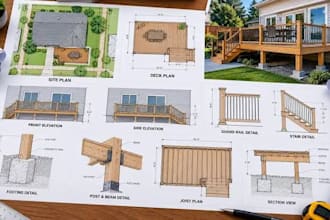 draft deck permit site plans, framing plans and footing layouts