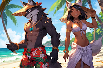 draw furry character, fursona, furry art and character design for you