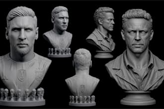sculpt realistic 3d head busts and custom face models for 3d printing