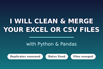 clean and merge your excel or CSV files with python