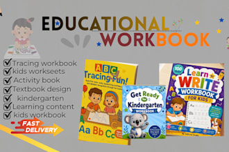 design tracing workbook, kindergarten worksheet, textbook design, kids workbook