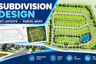 design subdivision plans lot layouts parcel maps and land development site plans