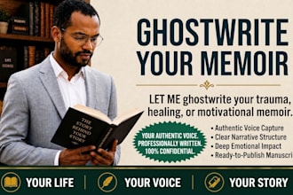 ghostwrite your trauma healing or motivational memoir