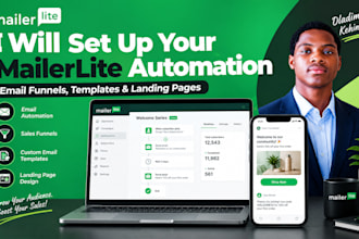 build mailerlite automation, funnels, email templates, and ecommerce setup