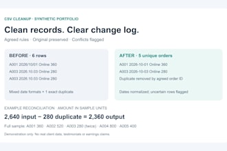 clean deduplicate and standardize your CSV data